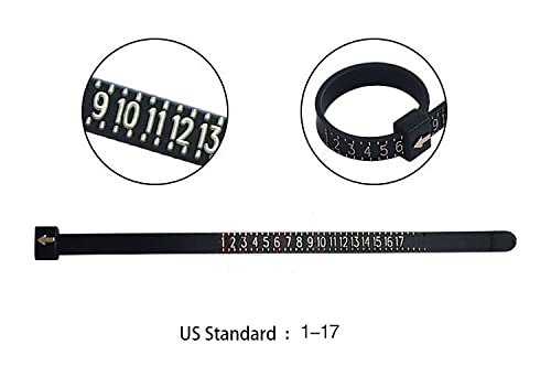 - 2 PCS 1-17 USA Ring Sizer, Measuring Tool Plastic Ring Sizer Measuring Set, Finger Measurer Jewelry Sizing Tools, Gauge Measure Tool Rings Size Tool for Women/Man and Children