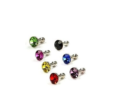 100 Pcs Colorful Diamond Anti Dust Earphone Jack Plug Stopper,for Smartphone Cellphone and any 3.5mm Earphone Jack