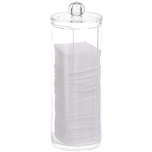 Cotton Pad Holder Makeup Pads Cotton Swab Dispenser for Bathroom Storage,Clear, Acrylic, 2.9x7.5 inch