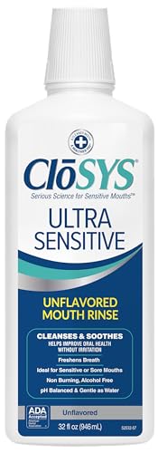 Ultra Sensitive Mouthwash, Unflavored Alcohol Free, Dye Free, pH Balanced, Helps Soothe Entire Mouth – 32 Oz
