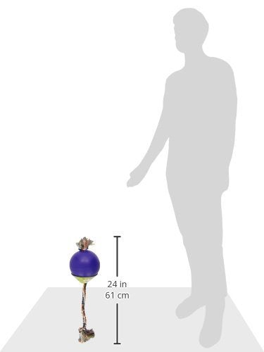 Romp-n-Roll Rope and Ball Dog Toy, 6 Inches/Medium, Blue