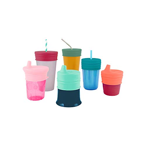 Snug Silicone Sippy Cup Lids - Convert Any Kids Cups or Toddler Cups into Soft Spout Sippy Cups - Toddler Feeding Supplies and Travel Essentials - Green - 3 Count