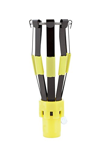 Woods E3001 Light Changing Kit Foot Metal Telescopic Pole, Baskets, Suction Cup and Broken Bulb Changers, Versatile Use, 5 Accessories Included, 11 Feet Tall, 1 Count (Pack of 1), Yellow