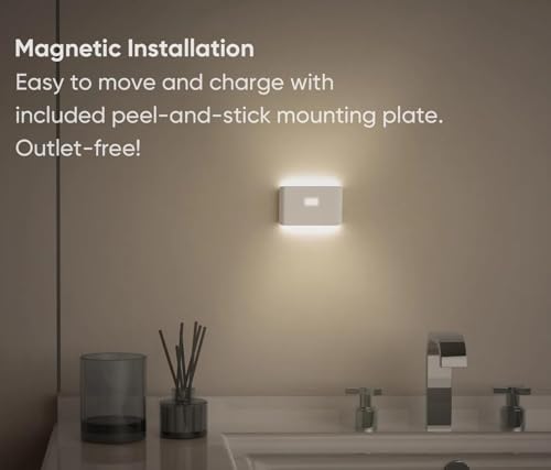 Rechargeable Night Lights with Dusk to Dawn & Motion Sensors, Warm & Soft White Step Lights for Bathroom,Hallway, Bedroom, Kids Room, Kitchen, Stairway, 3 Pack