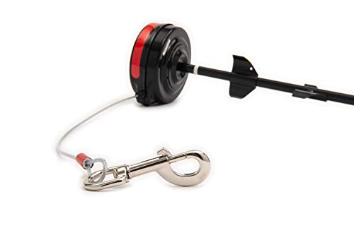 Bracket Mount and Stake Retractable Leash Tie Outs for Dogs (Stake, Large)