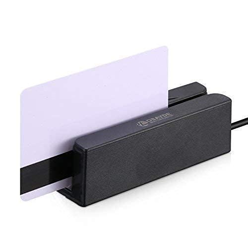 MSR90 90D USB Magnetic Strip Card Swipe Reader, 3 Track POS Magstripe Card Reader Mini Swiper Works with WINS & Mac, Plug and Play, Black