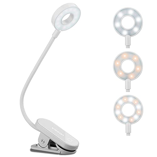 Stepless Dimming Book Light,12 LED Reading Lights for Books in Bed,3 Color Temperature,Rechargeable Clip-on Light with Magnetic Function.Perfect for Bookworms,Kids