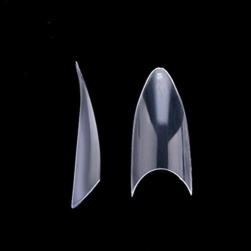 500 Pieces Artificial Nail Art Tips DIY Nail Art Nail Salons (Transparent)