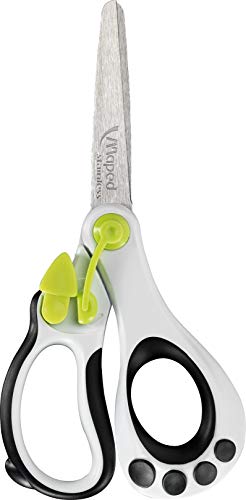 Helix USA Koopy Spring-Assisted Educational Scissors, Kids, 5 Inch, Blunt Tip, Right Handed Use (470249US),Black/White