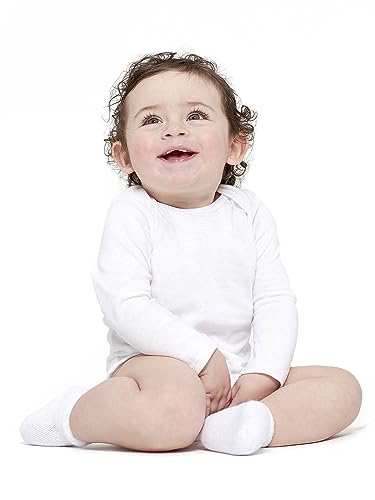 Unisex Baby Multi-Pack Long-Sleeve Onesies Bodysuit Mitten Cuff Sizes 6-Pack White 3-6 Months