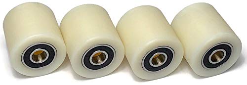 4 pcs 2 inch Nylon Roller Wheel with Bearings, CNC Guiding Wheel Flat Belt Idler (2in Diameter - 1.5in Wide - 1/2in Bearing)