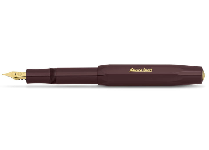 CLASSIC SPORT Fountain Pen Bordeaux with 23 Carat Gold-Plated Steel Nib and Iridium Tip for Ink Cartridges I Sport Fountain Pen 13 cm I Nib: F (Fine)