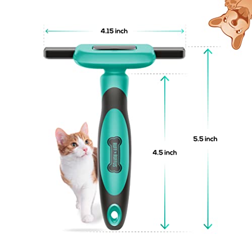 Ruff 'N Ruffus Deshedding Brush for Dogs & Cats - Reduces Shedding by up to 95% with Detachable Head & Non-Slip Grip, with Free Nail Clippers, Suitable for All Breeds