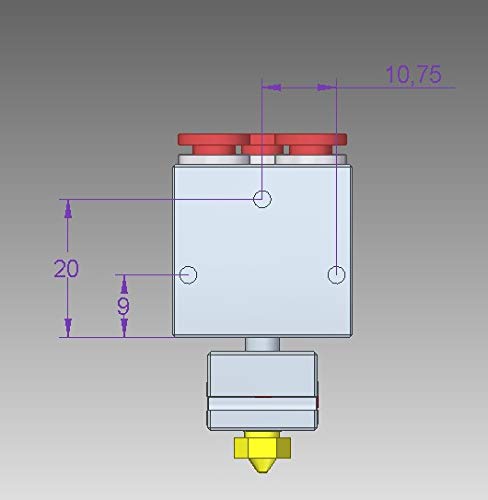 3D Printer All Metal Water-Cooled Hotend Bowden-fed Liquid Cooling Hot End, for Titan Aqua Water Cooling, for High Temperature 3D Printing peek PA