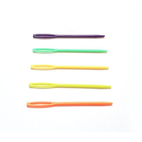 20 Pcs Mix Color 2.75 Plastic Large-Eye Needles Sewing Needles