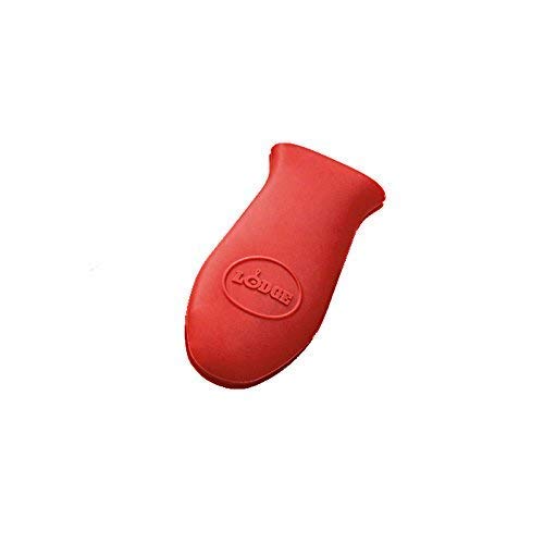 Silicone Mini Hot Handle Holder - Dishwasher Safe Mini Hot Handle Holder Designed for Cast Iron Skillets 8 Inches or Smaller w/ Keyhole Handle - Reusable Heat Protection Up to 500° - Red