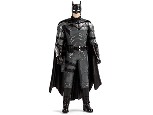 DC Comics The Batman 1:18 Batmobile with Lights Die-cast Car & 3.75 Batman Figure, Toys for Kids and Adults ,Black
