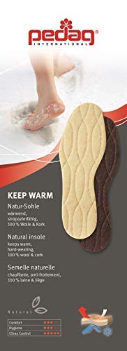 Keep Warm Kids, German Handmade Natural Insulating Insoles, Wool, Cork and Felt Layers, Big Kid 4/5L-EU 34/35
