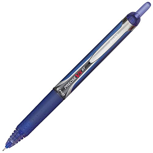 , Precise V5 RT Refillable & Retractable Rolling Ball Pens, Extra Fine Point 0.5 mm, Blue, Pack of 12