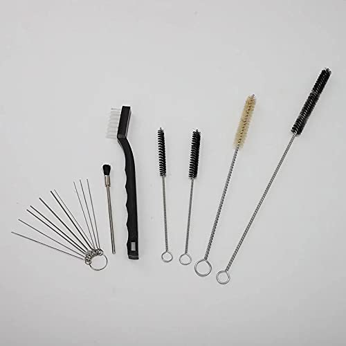 17 PCS Paint Spray Gun Cleaning Maintenance Brush Kit - Wire Lubricant Cleaner w/Nylon Mini Brushes and Needles for Tattoo Equipment,HVLP Airbrush Nozzles