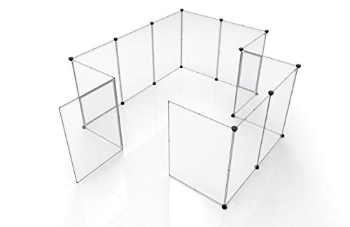 Pet Playpen, Portable Large Plastic Yard Fence Small Animals, Puppy Kennel Crate Fence Tent, 28 X 20 Inch, White, 12 Panels