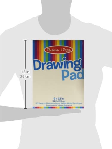 Melissa & Doug Drawing Paper Pad (9 x 12 inches) - 50 Sheets, 3-Pack - FSC Certified