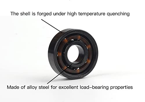 8 PCS Skateboard Bearings 608RS ABEC 11 High Speed Long Lasting Silky Smooth High Load Bearings for Skateboard Longboard Inline Roller Skates Speed Skate
