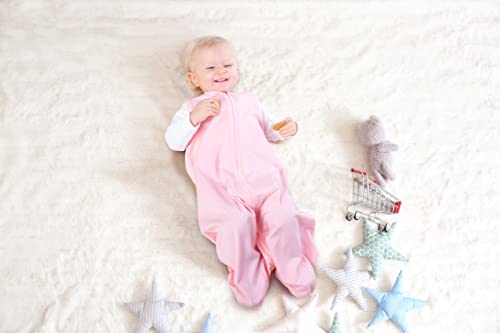 Baby Sleep Sack 6-12 Months - Baby Wearable Blanket - Breathable Cotton Sleep Sacks - 2 Pack Sleeping Bag Sack, Medium Size, 2-Way Zipper, 0.5 Tog