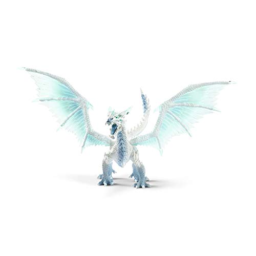 Eldrador Creatures Ice Dragon Toy Action Figure for Kids Ages 7-12,Blue, White