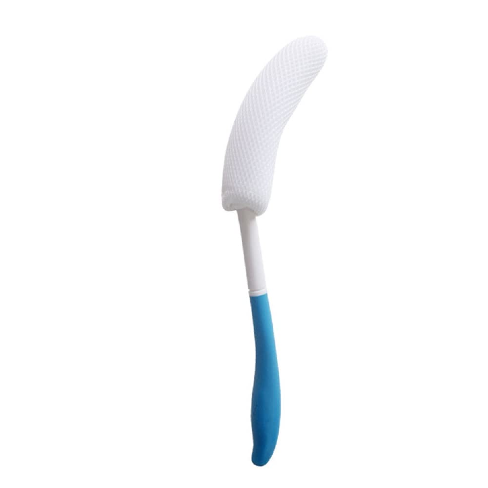 Body Back Bath Brush, Curve Long Handle Mesh Bag Sponge Rubbing Back Shower Brush, Replaceable Scrubbing Brush,Exfoliating Skin and A Soft Scrub Back Brush,Length is 15.35 Inch/39cm