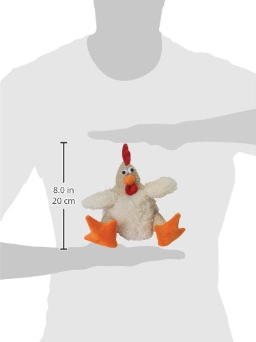 Checkers Fat Rooster Squeaky Plush Dog Toy, Chew Guard Technology - White, Large