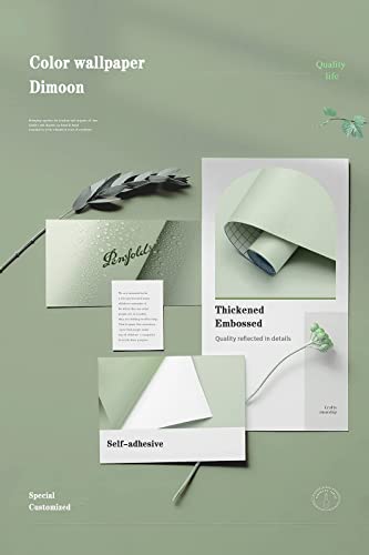 118''x17.7'' Green Peel and Stick Wallpaper Contact Paper Modern Self Adhesive Wall Paper Removable Renter Friendly Textured Solid Color Shelf Cabinet Vinyl Roll (118''x17.7'',Light Green)