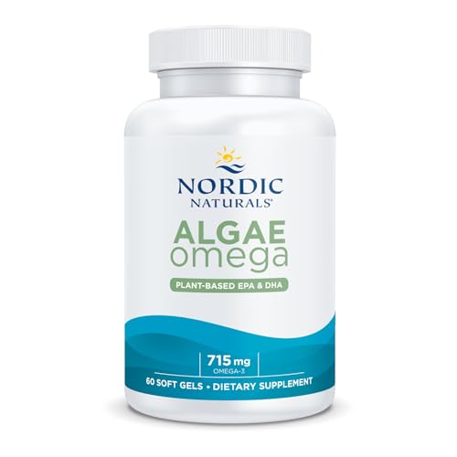 Algae Omega - 60 Soft Gels - 715 mg Omega-3 - Certified Vegan Algae Oil - Plant-Based EPA & DHA - Heart, Eye, Immune & Brain Health - Non-GMO - 30 Servings