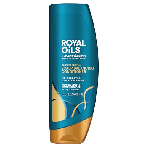 Conditioner, Moisture Renewal, Anti Dandruff Treatment and Scalp Care, Royal Oils Collection with Coconut Oil, for Natural and Curly Hair, 13.5 fl oz