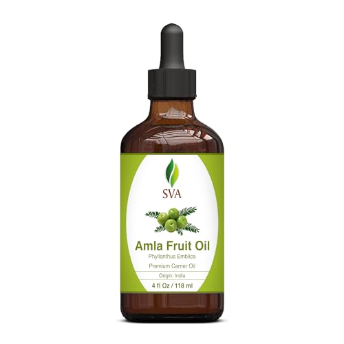 SVA Amla Oil 4oz (118ml) Premium Carrier Oil With Dropper For Hair Care, Hair Oiling, Scalp Massage, & Skin Care