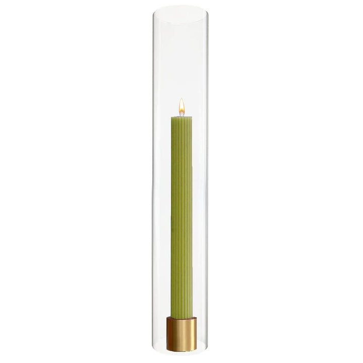 2 PCS (H:9.5 D:4) Open Ended Glass Hurricane Candleholder Tube Shade | Multiple Size Choices Open Flame Candle Chimney Tube Cover | Bottomless Cylinder