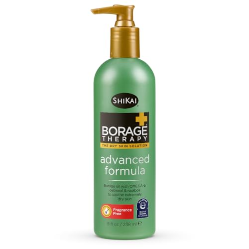 Borage Therapy Body Moisturizer Advanced Formula (8 oz) | Fragrance Free | Hydrating Lotion for Dry Hands & Body | With Oatmeal & Shea