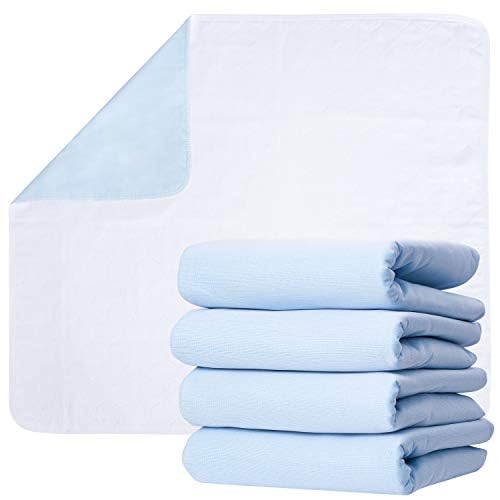 Washable Underpads - Large Bed Pads for use as Incontinence Bed Pads, Reusable Pet Pads, Great for Dogs, Cats, Bunny, Seniors Bed Pad (Pack of 4 - 30x34)