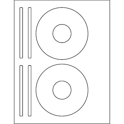 CD/DVD Labels for Laser and Inkjet Printers - Pack of 100 (26148) , White