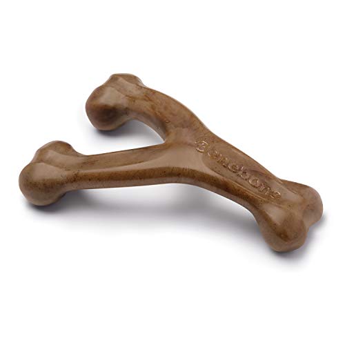 Wishbone Durable Dog Chew Toy for Aggressive Chewers, Made in USA, Small, Real Bacon Flavor