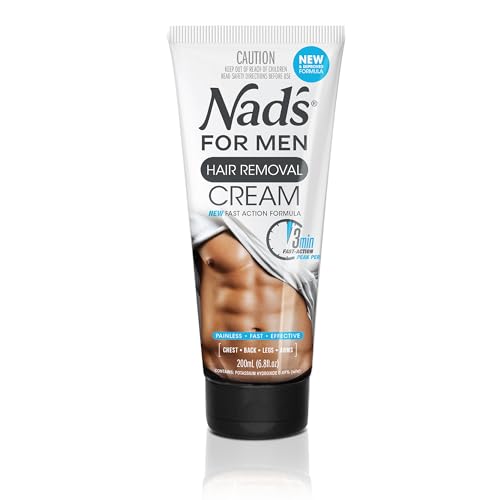Hair Removal Cream, Painless Hair Removal For Men, Soothing Depilatory Cream For Unwanted Coarse Male Body Hair, 6.8 Fl Oz