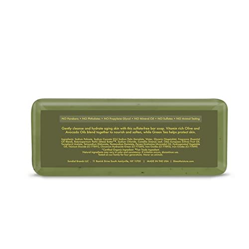 Soap, Olive & Green Tea Shea Butter Hand, Face & Body Soap 4-Pack – Natural Soap for Dry, Aging Skin, 8 Oz Ea