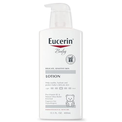 Baby Body Lotion, Hypoallergenic and Fragrance Free Baby Lotion, Baby Moisturizer with Pro-Vitamin B5 and Shea Butter, 13.5 Fl Oz Bottle