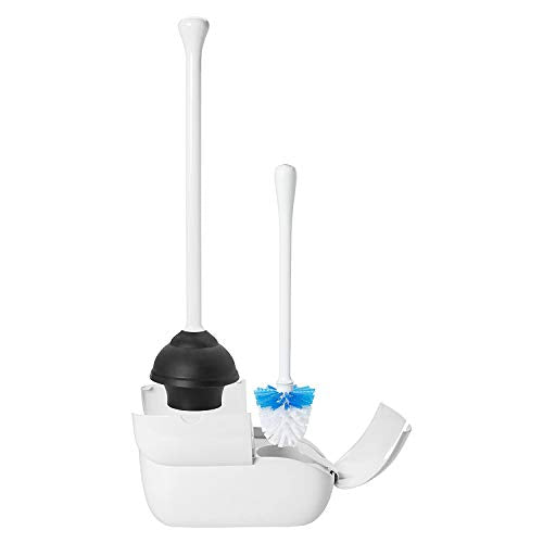 Good Grips Set Toilet Brush & Plunger Combo, Natural rubber, White