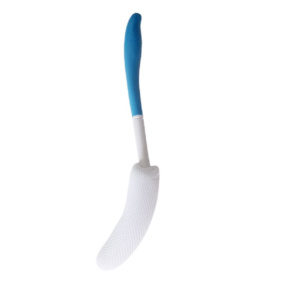 Body Back Bath Brush, Curve Long Handle Mesh Bag Sponge Rubbing Back Shower Brush, Replaceable Scrubbing Brush,Exfoliating Skin and A Soft Scrub Back Brush,Length is 15.35 Inch/39cm