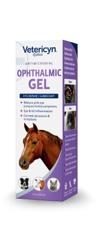 Plus Ophthalmic Eye Gel for Horses | Eye Ointment Alternative to Lubricate and Relieve Horse Eye Irritations, Safe for All Animals. 3 ounces