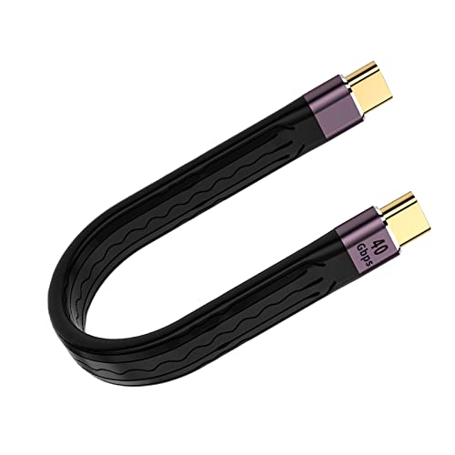USB C Extension Cable(0.4Ft), Short USB-C Male to Female Flexible Cable Support Thunderbolt 4/3,USB4, PD 100W,8K/4K Video,40Gbps Date Transfer for External SSD, EGPU, Docking,MacBook,Phone