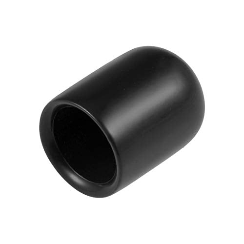 20pcs Rubber End Caps 8.5mm ID Vinyl Round Tube Bolt Cap Cover Thread Protectors Black