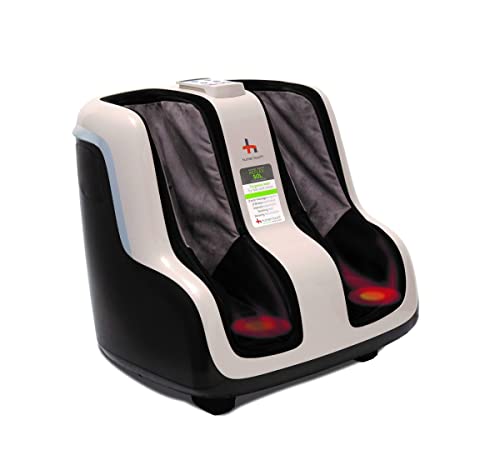 Reflex SOL Foot & Calf Massager w/ Heat - Plantar Fasciitis Relief + Circulation + Shiatsu Deep Kneading + Vibrating for Stress + Compression - Adjustable for Women and Men up to Size 12