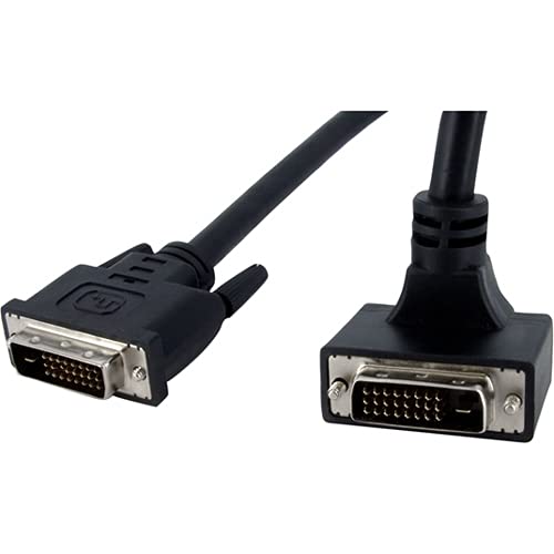 6 ft 90 Degree Upward Angled Dual Link DVI-D Monitor Cable M/M - Male to Male 25 pin DVI-D Video Cable Black 6 Feet 2560x1600 (DVIDDMMTA6)
